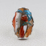 Turquoise Spiny Oyster 925 Sterling Silver Handmade Ring