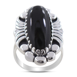 Black Onyx Silver Rings