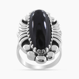 Black Onyx Silver Rings