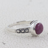 Natural Rainbow Moonstone Silver Ring