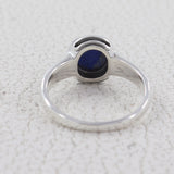 Natural Rainbow Moonstone Silver Ring