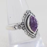 Charoite Silver Ring