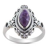 Charoite Silver Ring