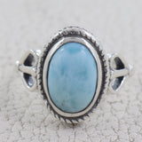 925 Sterling Silver Larimar Designer Ring