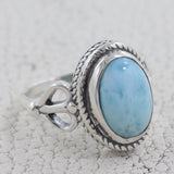 925 Sterling Silver Larimar Designer Ring