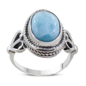 925 Sterling Silver Larimar Designer Ring