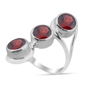 Garnet Silver Ring
