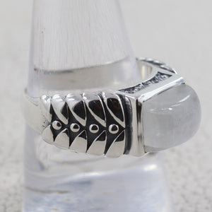 Rainbow Moonstone Silver Rings