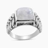 Rainbow Moonstone Silver Rings