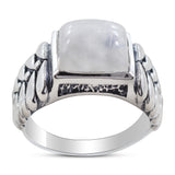 Rainbow Moonstone Sterling Silver Bridal Ring