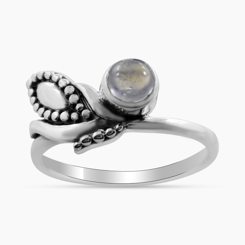 Rainbow Moonstone Silver Rings