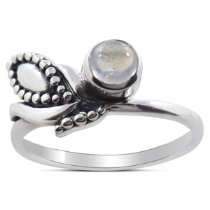 Rainbow Moonstone Silver Ring