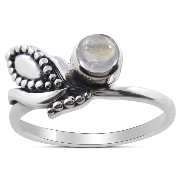 Rainbow Moonstone Silver Ring