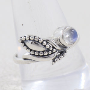 Rainbow Moonstone Silver Ring