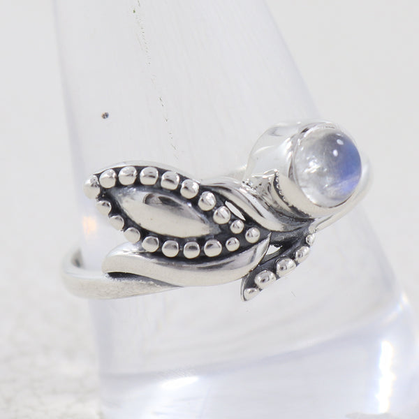 Rainbow Moonstone Silver Ring