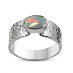 Ethiopian Opal Silver Rings