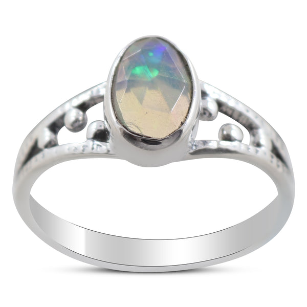 Natural Ethiopian Opal 925 Sterling Silver Rings
