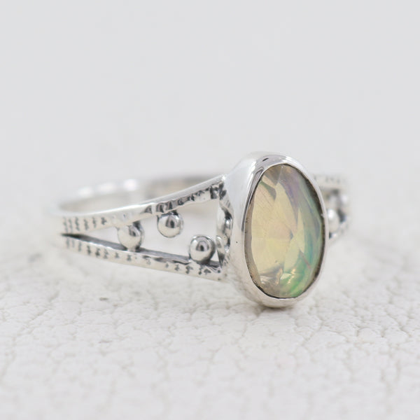 Natural Ethiopian Opal 925 Sterling Silver Rings