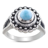 Natural Larimar Silver Ring