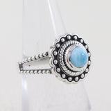 Natural Larimar Silver Ring