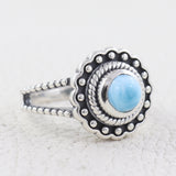 Natural Larimar Silver Ring