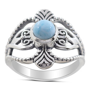 Larimar 925 Sterling Silver Ring