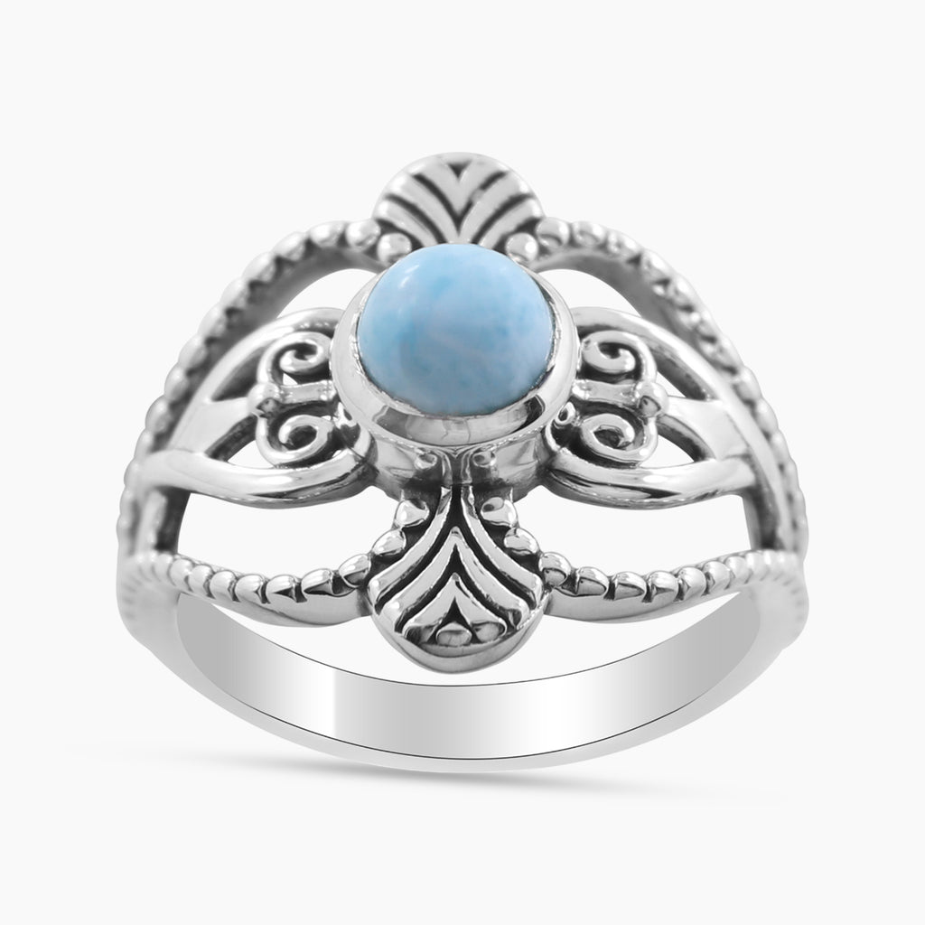 Larimar 925 Sterling Silver Ring