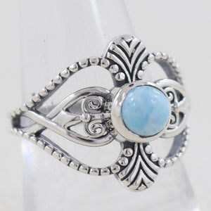Larimar 925 Sterling Silver Ring