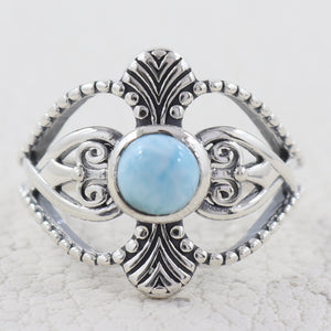 Larimar 925 Sterling Silver Ring