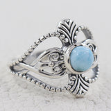 Larimar 925 Sterling Silver Ring