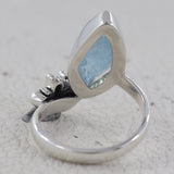 Natural Aquamarine Silver Ring