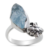 Natural Aquamarine Silver Ring