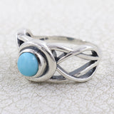 Natural Larimar Silver Ring