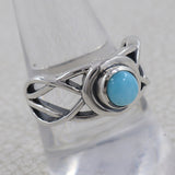 Natural Larimar Silver Ring