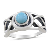 Natural Larimar Silver Ring