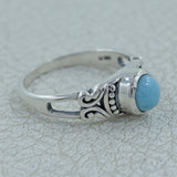 925 Sterling Silver Larimar Gemstone Ring