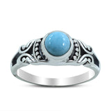 925 Sterling Silver Larimar Gemstone Ring