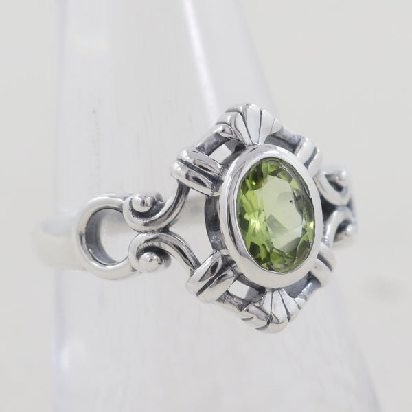 Natural Peridot Gemstone Silver Rings