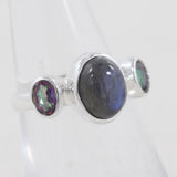 Natural Labradorite Silver Ring