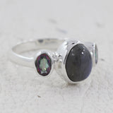 Natural Labradorite Silver Ring