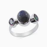 Natural Labradorite Silver Ring