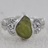 Natural Neon Apatite Silver Ring