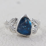 Natural Neon Apatite Silver Ring