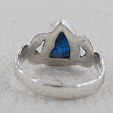 Natural Neon Apatite Silver Ring