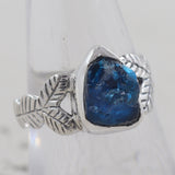 Natural Neon Apatite Silver Ring