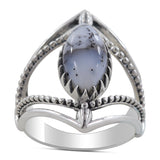 Natural Dendrite Opal Silver Ring