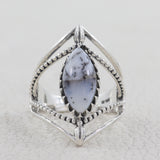 Natural Dendrite Opal Silver Ring