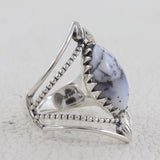 Natural Dendrite Opal Silver Ring