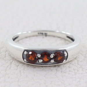 Garnet Silver Rings