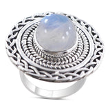 Rainbow Moonstone Sterling Silver Women Designer Rings